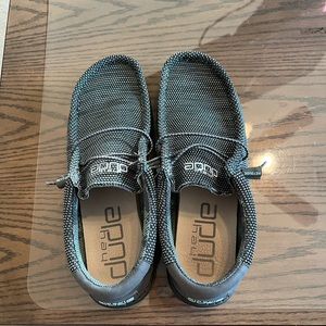 Men’s Size 13 Hey Dude slip-ons in Asphalt